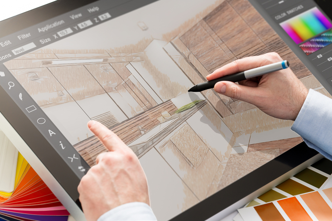 Designer Designs the Interior of the House.